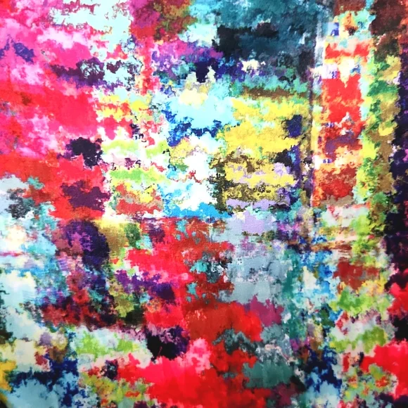 NEW! Nicole Miller New York Satin Watercolor Multicolor Maxi Dress Size Small - Picture 10 of 13